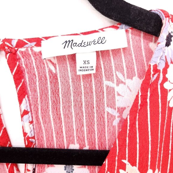 Madewell Rhyme Top in Daisy Society Blouse Size XS Flowy Drape Style Oversized - Picture 8 of 13